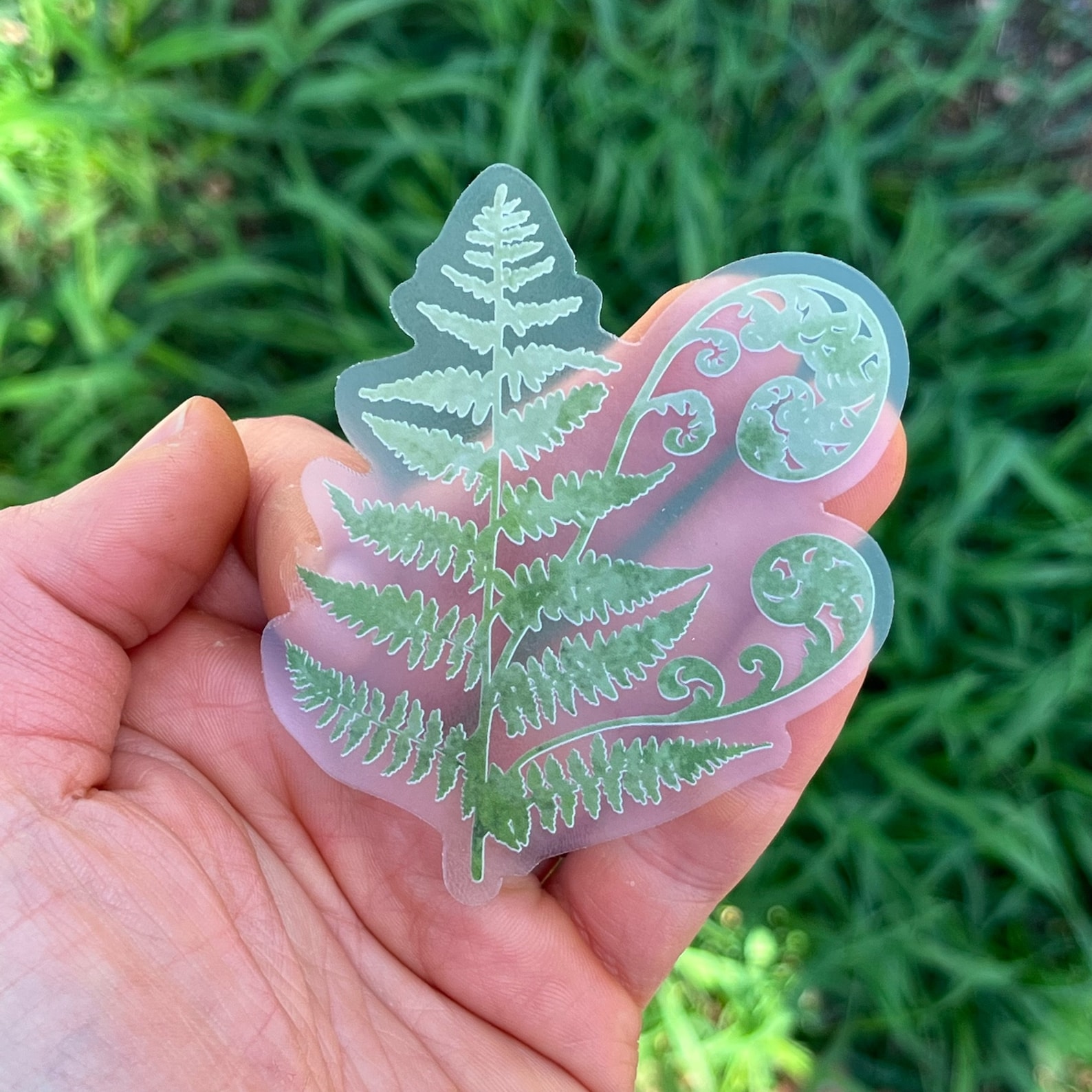 Fern Sticker, Green Watercolor Sticker, Watercolor Fern Sticker, Clear ...