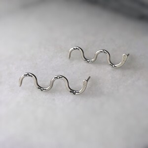 Silver Snake Earrings, Snake Stud Earrings, Snake Silver Earrings, Serpent Earrings, Snake Lover Gift, Reptile Earrings Silver Snake Jewelry image 10