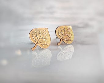 Aspen Leaf Stud Earrings