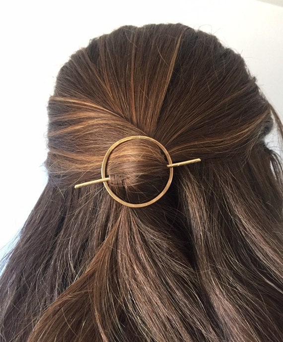 Open Circle Hair Clip, Circle Hair Barrette, Scarf Clip Slide, Copper Shawl  Pin, Minimal Hair Pin, Minimalist Hair Accessories, Hair Slide 