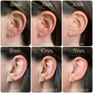 Herkimer diamond earrings, Herkimer earrings, Raw stud earrings Raw stone earrings, Crystal earrings, Raw diamond earrings, April birthstone image 6