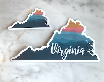 Virginia sticker, Blue Ridge Mountain sticker for water bottle, Travel sticker Laptop decal Graduation gift for her Shenandoah National Park