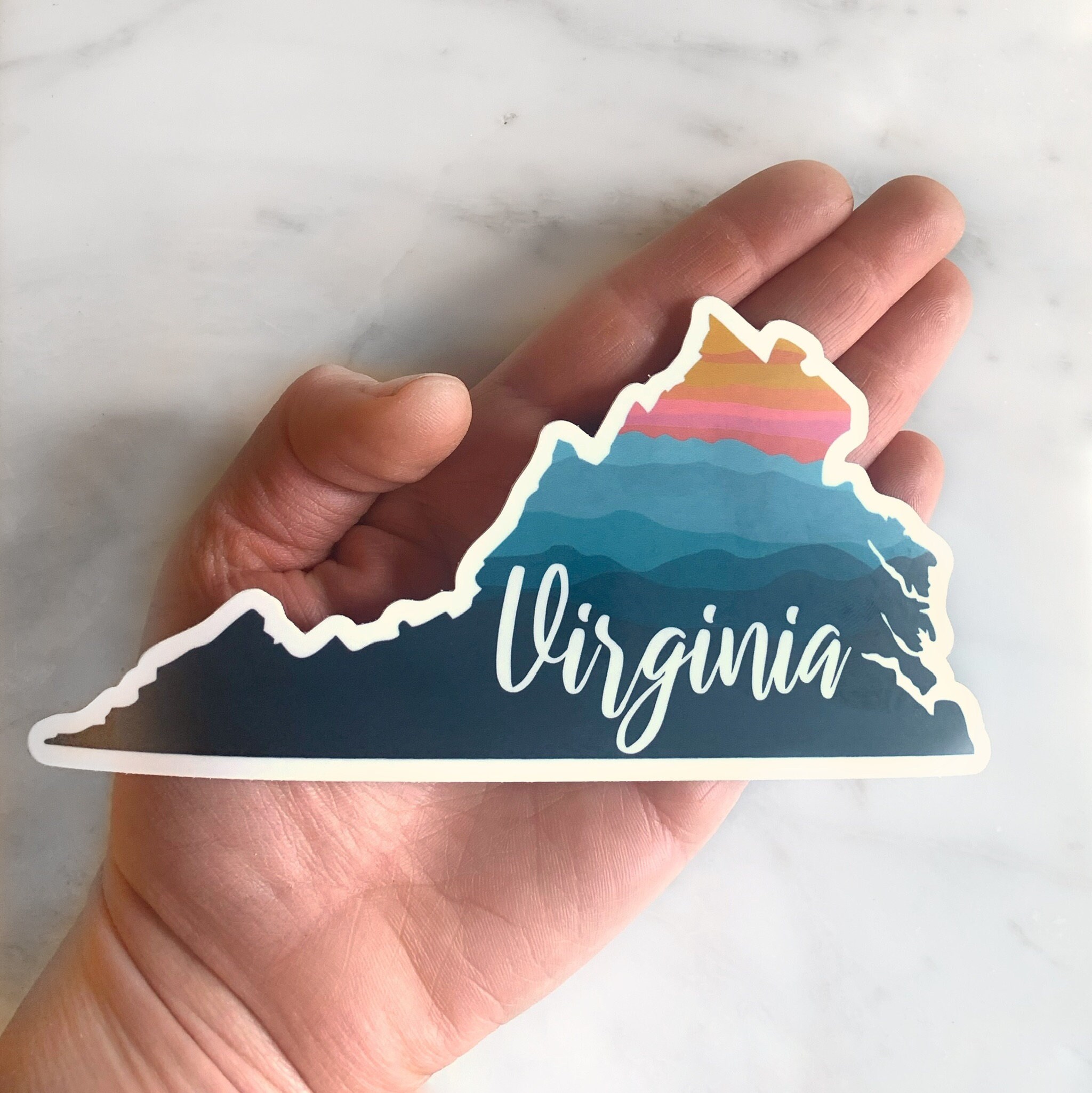 Virginia Sticker, Blue Ridge Mountain Sticker for Water Bottle, Travel ...