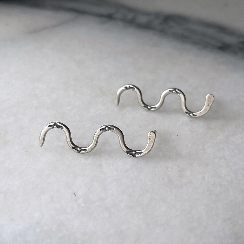 Silver Snake Earrings, Snake Stud Earrings, Snake Silver Earrings, Serpent Earrings, Snake Lover Gift, Reptile Earrings Silver Snake Jewelry image 8