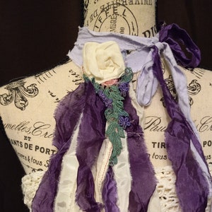 Purple Haze Belt Neck Lace Jabot Choker UpCycledRose Original Design Unique Rare Find OOAK In Stock Festival Sustainable Fashion image 4