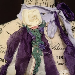 Purple Haze Belt Neck Lace Jabot Choker UpCycledRose Original Design Unique Rare Find OOAK In Stock Festival Sustainable Fashion image 5