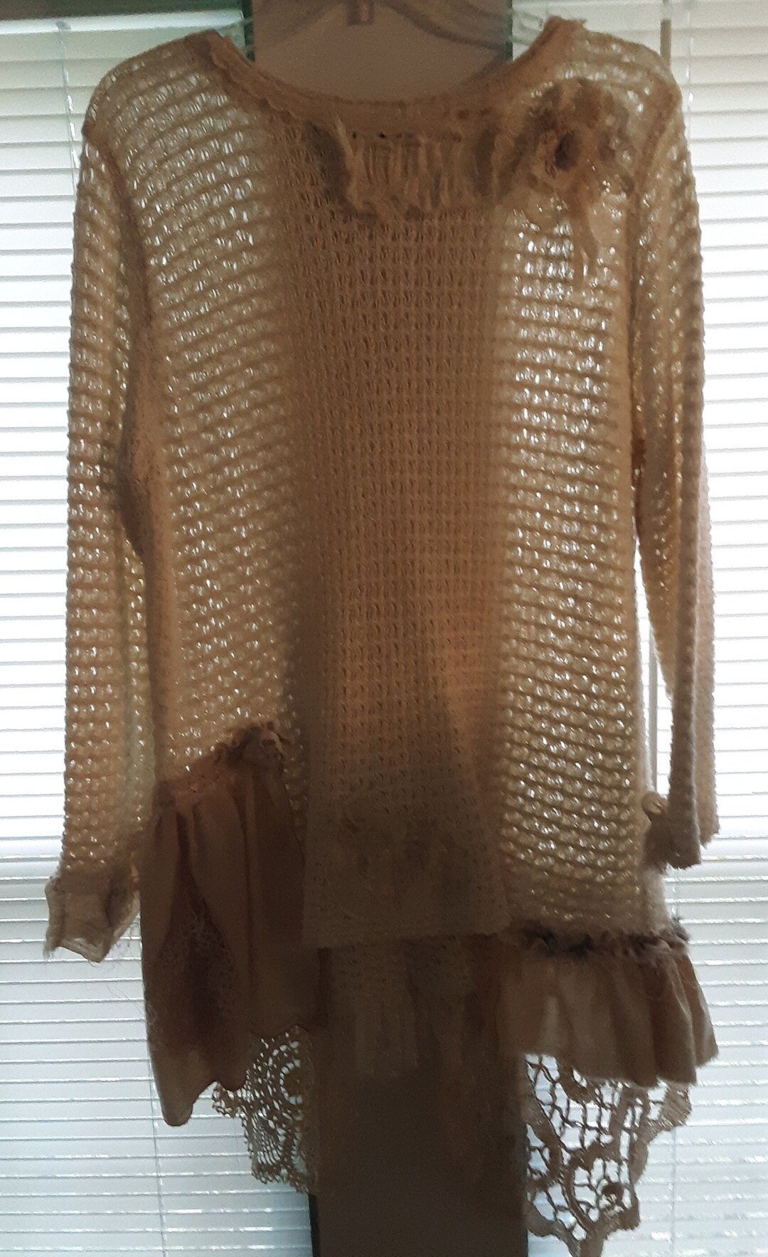 Used Tunic Top Vintage Linen Woman's Tunic Top Upcycledshabby Couture Resort Wear - Etsy
