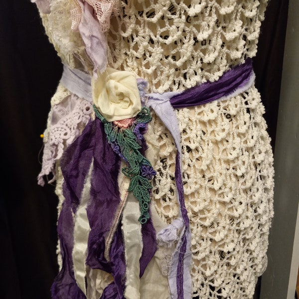 Purple Haze Belt Neck Lace Jabot Choker UpCycledRose Original Design Unique Rare Find OOAK  In Stock Festival Sustainable Fashion