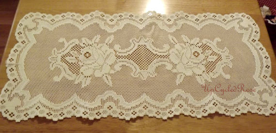 Vintage Lace Dresser Scarf Farmhouse Collection Shabby Chic