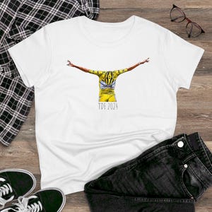 Leggenda del ciclismo Tadej Pogacar vincitore al Tour de France - middelgewicht T-shirt dames