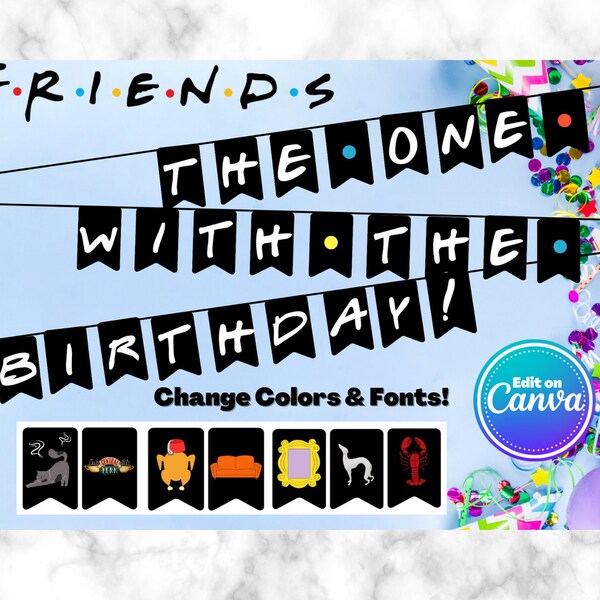 Printable Friends Birthday Party Decorations Etsy