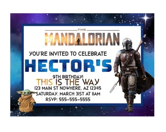 Mandalorian Birthday Invitation