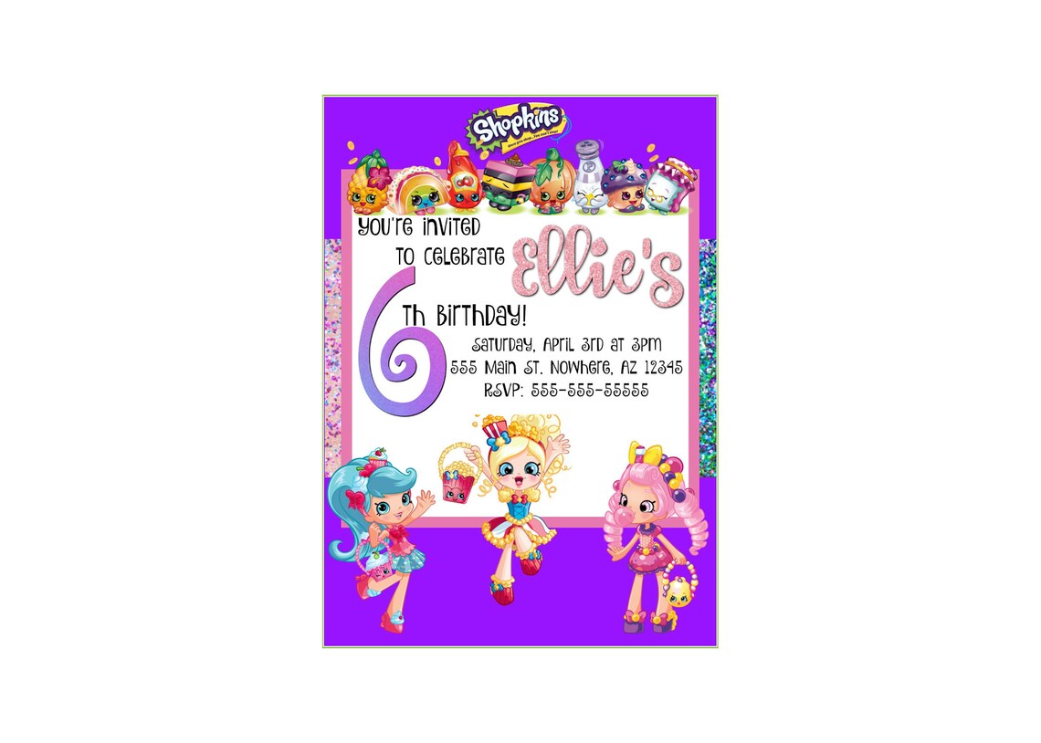 Shopkins Printable Invitation | Etsy