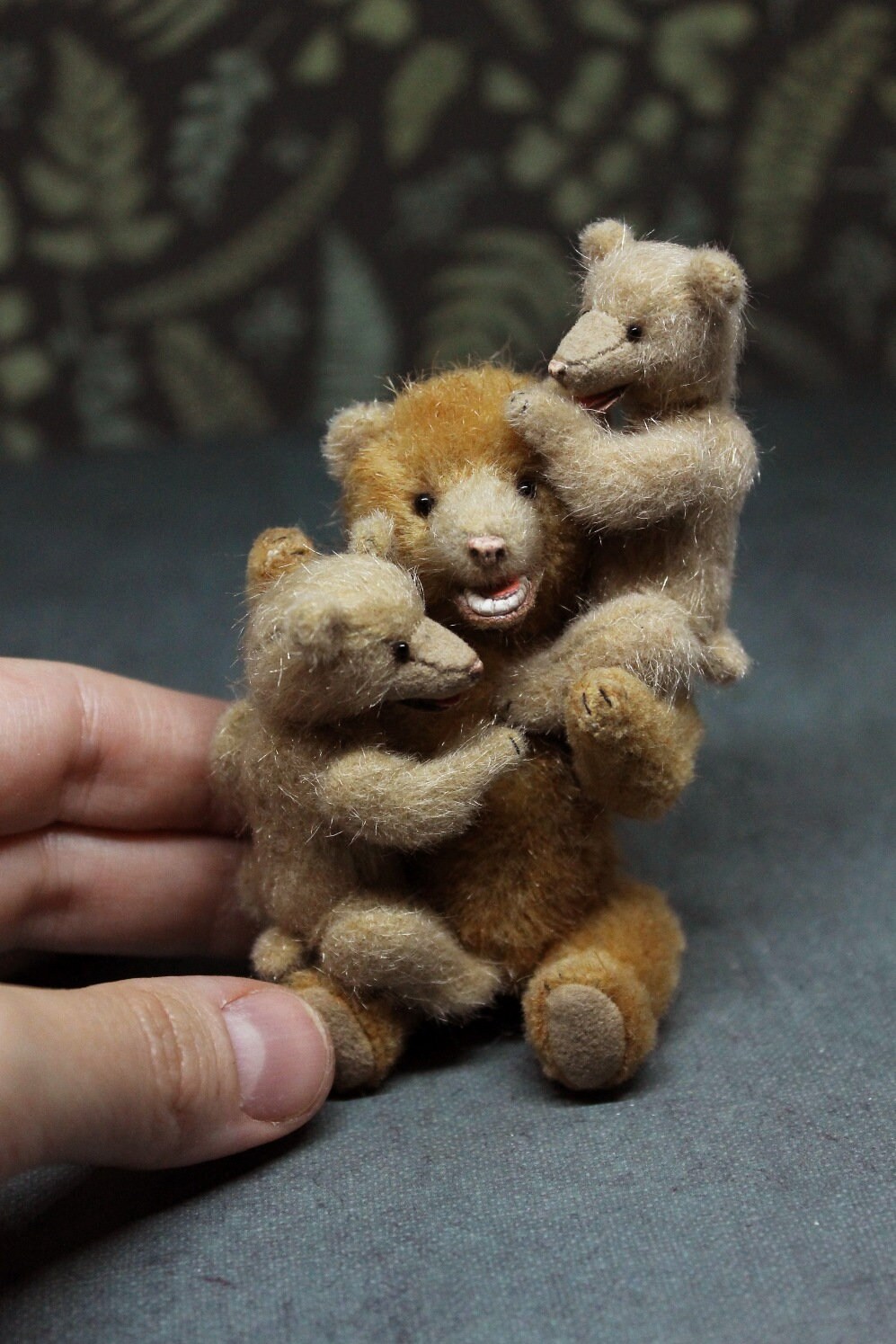 Vintage miniature teddy bear family Artist memory bear | Etsy