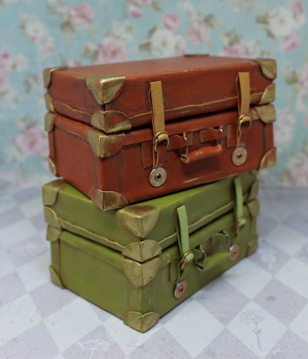 Miniature suitcase Dollhouse in a Suitcase Vintage luggage Etsy