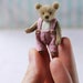 Antique teddy bear Artist memory bear Miniature dollhouse Art teddy bear Mohair bear Dollhouse dolls Plush bear Keepsake bear Vintage 