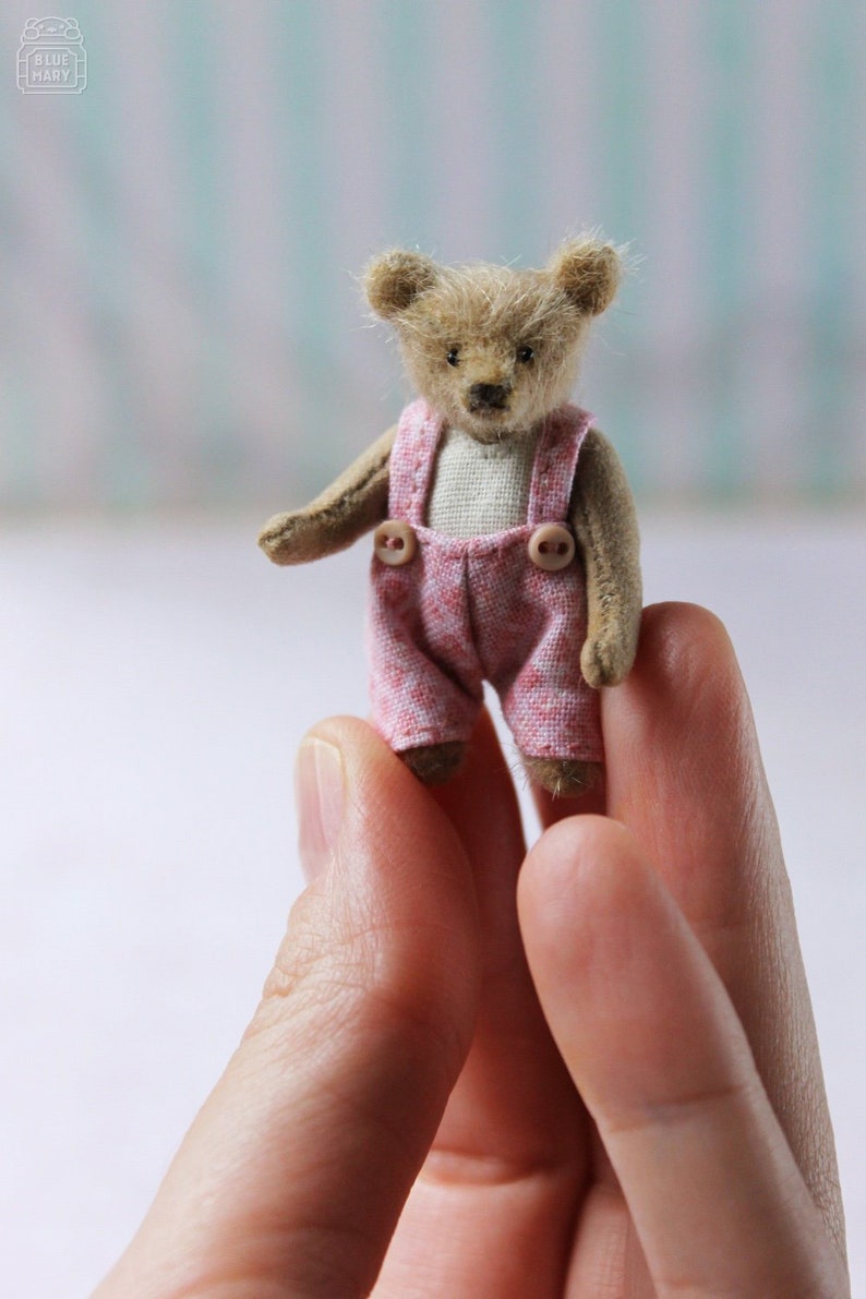 Antique teddy bear Artist memory bear Miniature dollhouse Art teddy bear Mohair bear Dollhouse dolls Plush bear Keepsake bear Vintage 