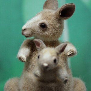 Kangaroo ooak doll Realistic art Soft toy Plush Kangaroo for collections Miniature art Australian Kangaroo interior doll Artist