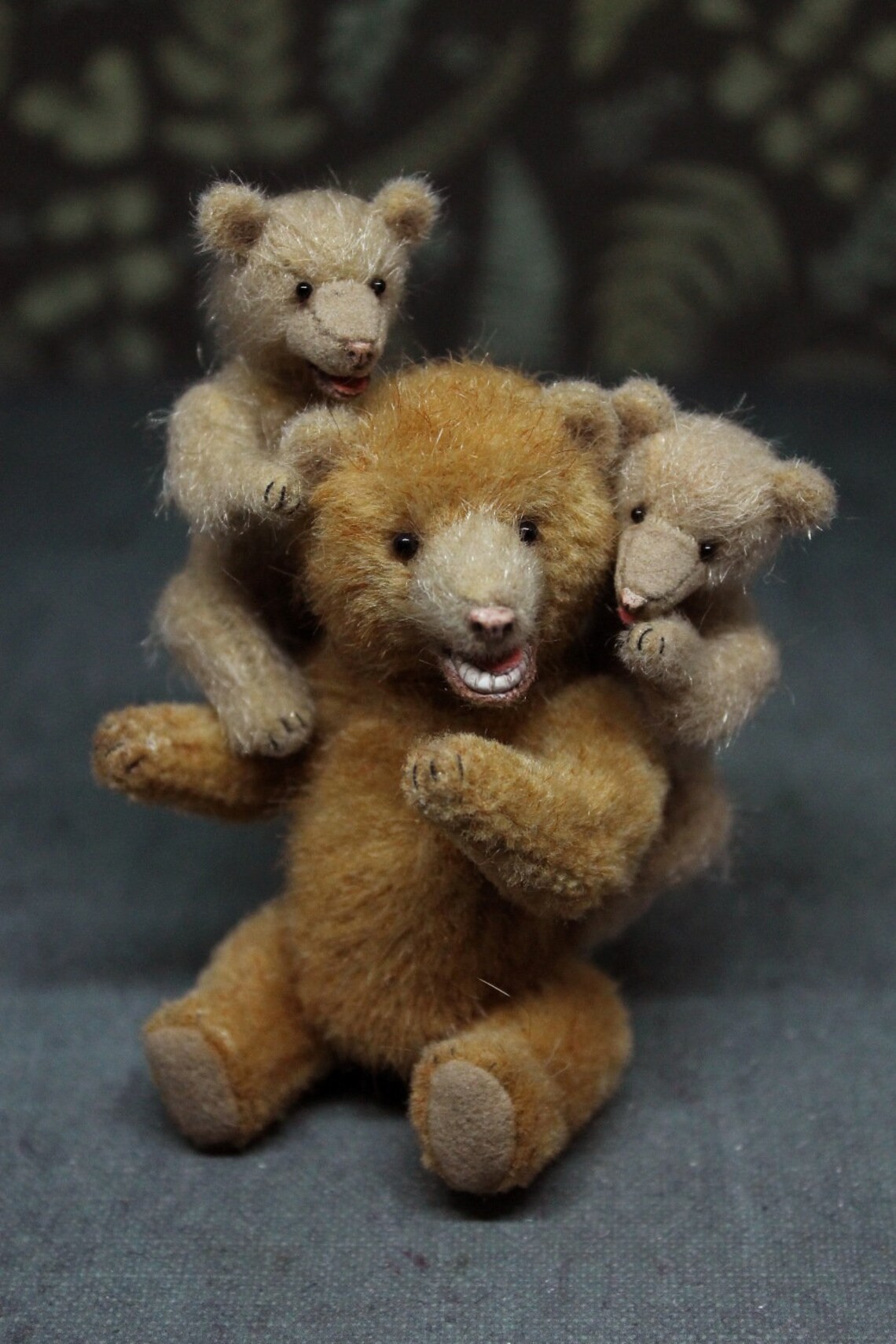 Vintage miniature teddy bear family Artist memory bear | Etsy