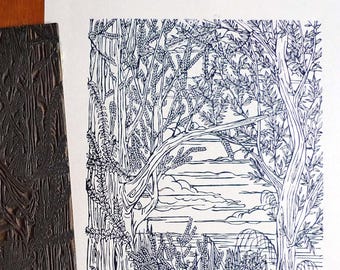 Original linocut "Nature"