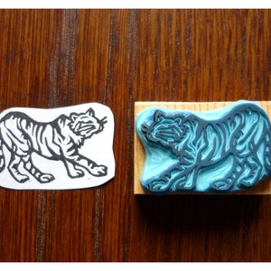 Tampon tigre gravé à la main