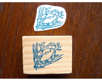 Handgravierter Stempel Chickadee Vogel