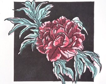 Contrasting Peony print