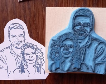 Hand engraved portrait stamp