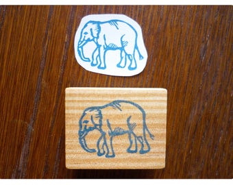 Rubber stamp elephant