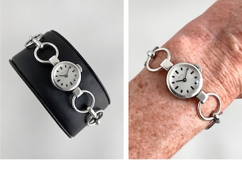 VTG MONTÉ 835 SILVER Wrist Watch Mod Space Age Abstract 1960s - Near Mint Condition !