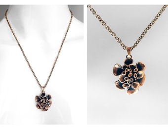 VTG HANNU IKONEN Valo-Koru Oy Necklace Pendant Reindeer Moss Bronze Finland 1960s 1970s [S] - Mint Condition !