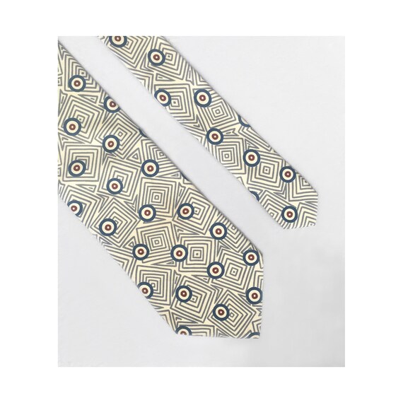 Vtg 1960s GIVENCHY 100% SILK NECKTIE Mod Op Art Gr