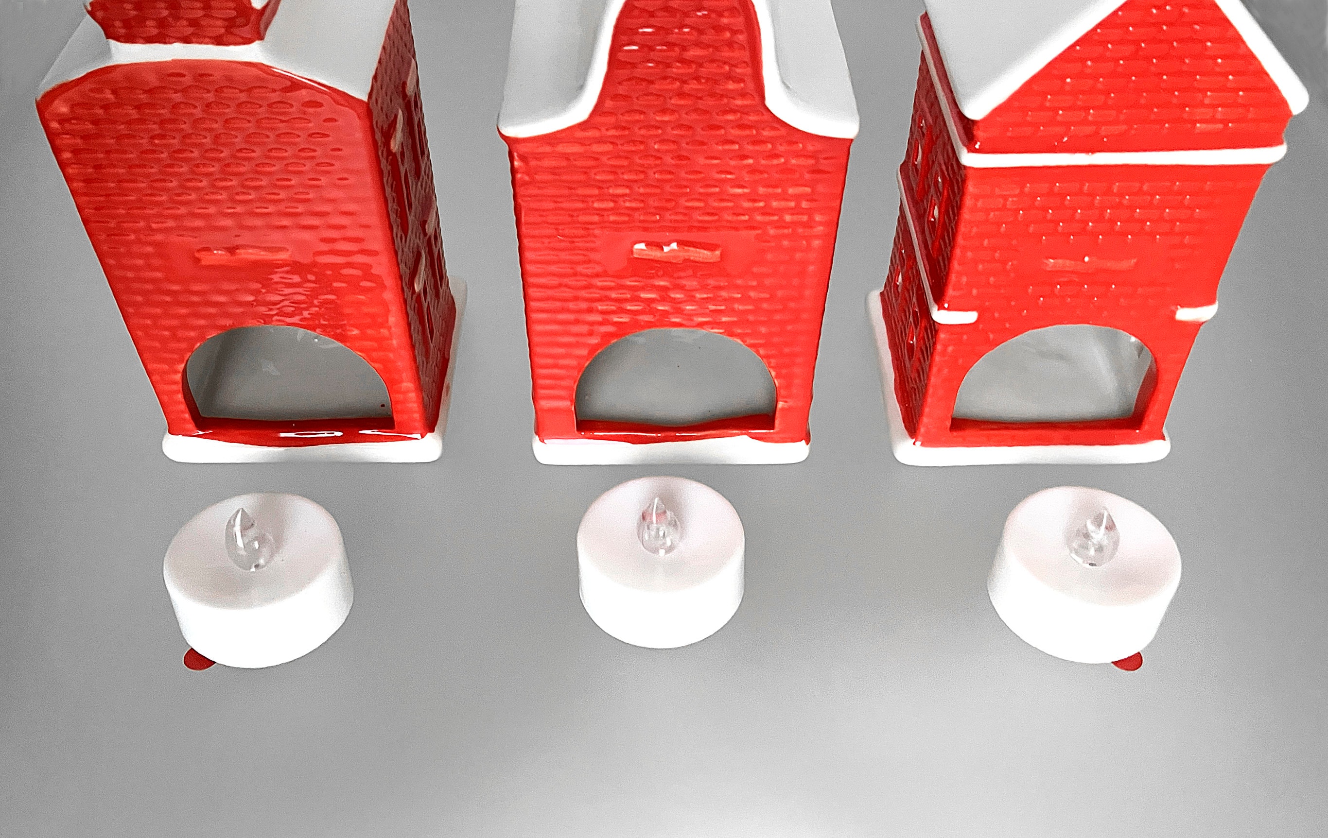 Rare Set 3 AMSTERDAM CANAL HOUSE Glazed Ceramic Candle Holders Etsy