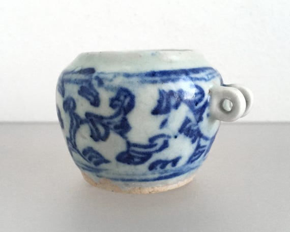 Antique 18 19th Cent Qing Dynasty China Porcelain Bird Feeder Etsy