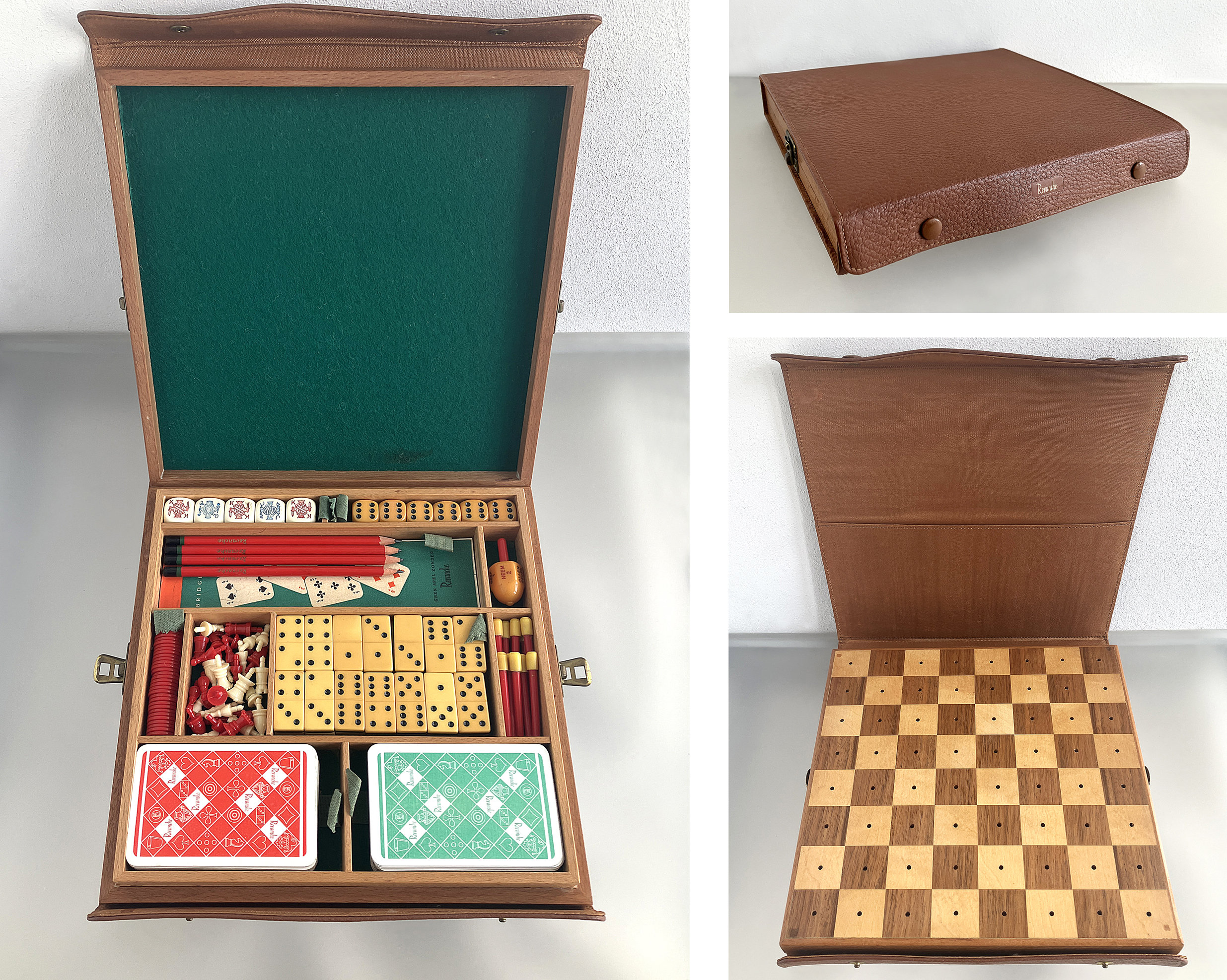 ancien jeu de backgammon /dames bois vintage 60's