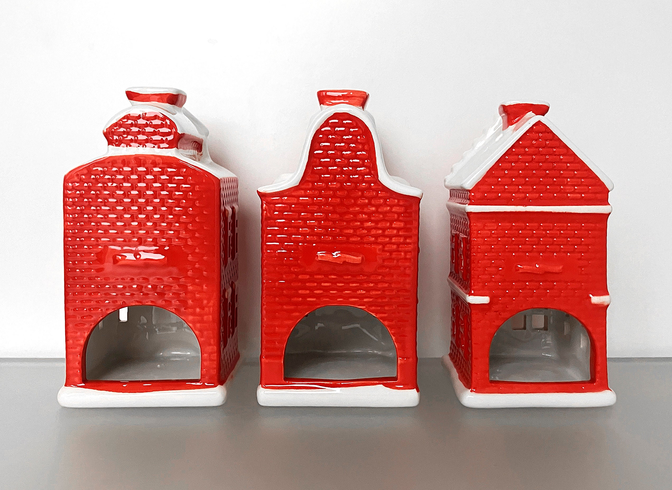 Rare Set 3 AMSTERDAM CANAL HOUSE Glazed Ceramic Candle Holders Etsy