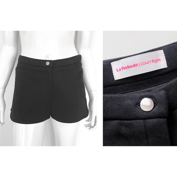 RARE Ltd. Ed. COURRÈGES x La REDOUTE Short Hot Pants 60s Style Black - Mint Condition !