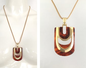 VTG PIERRE CARDIN Necklace Pendant Mod Space Age Abstract 1960s - Near Mint Condition !