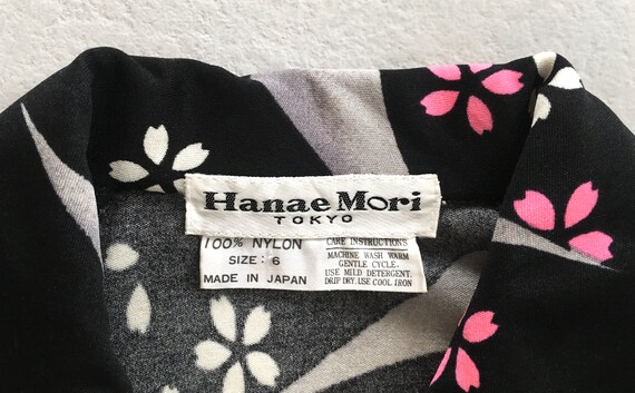 Vtg HANAE MORI TOKYO Shirt Dress Mount Fuji Cherr… - image 5
