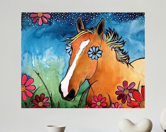 Golden Palomino Horse Unframed Fine Art Canvas Print by Colorado Artist Robin Arthur | Modern, Contemporary Horse Portrait