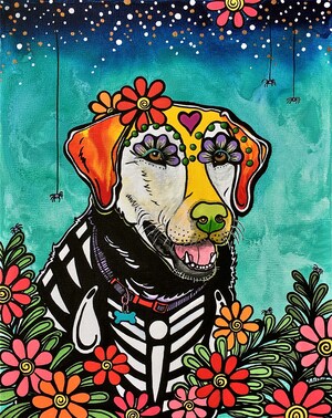 Tableau Vintage Labrador KUSTOM ART - Impression Sur Bois 25x18 Cm, Fabriqué En Italie