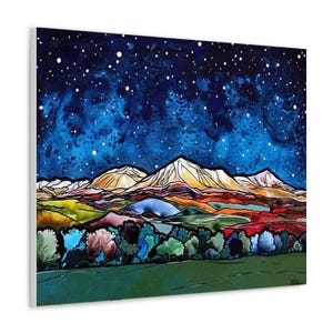 Colorado Rocky Mountains and Starry Night Sky Unframed Fine Art Canvas Print by Robin Arthur | Ready to Hang, Various Sizes