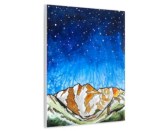 Maroon Bells and Starry Sky Near Aspen, Colorado Unframed Fine Art Canvas Print by Paonia, Colorado Artist Robin Arthur | Ready to Hang