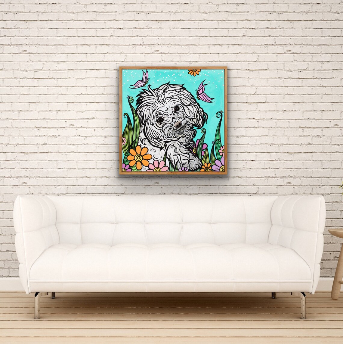 Maltipoo Maltese Dog Art Teacup Maltese Wall Art Maltipoo Etsy