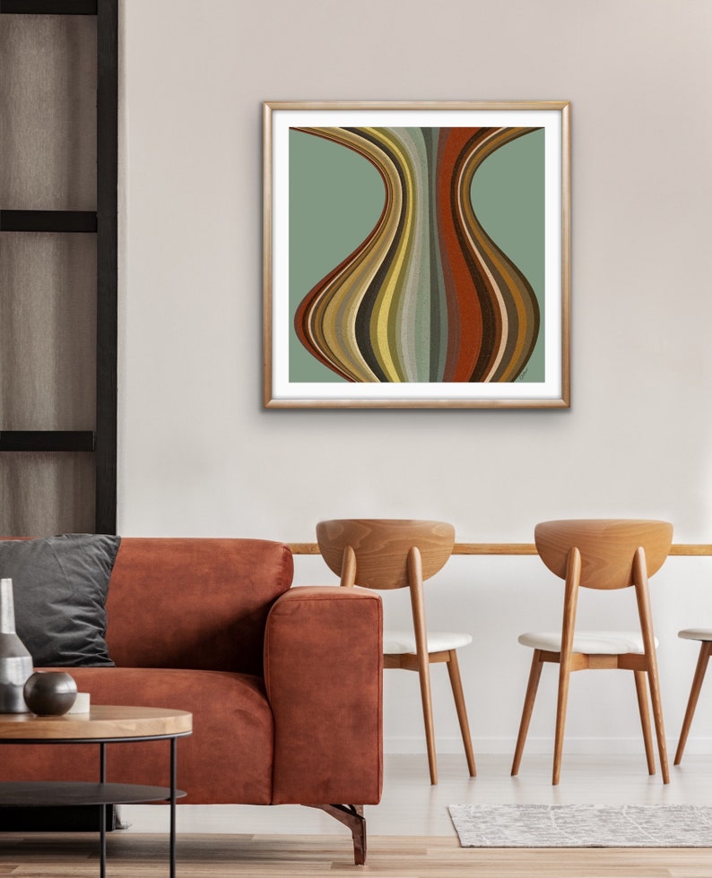 Mid Century Danish Modern Abstract Wall Art in Sizes up to - Etsy