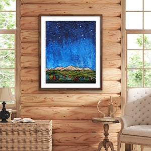 Colorado's North Fork Valley Under A Starry Night Unframed Fine Art Print on Paper by Paonia, CO Artist Robin Arthur Various Size Choices image 2