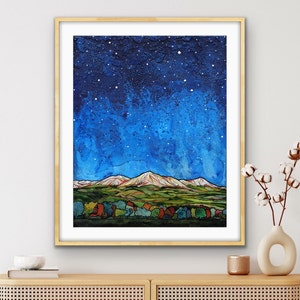 Colorado's North Fork Valley Under A Starry Night Unframed Fine Art Print on Paper by Paonia, CO Artist Robin Arthur Various Size Choices image 3