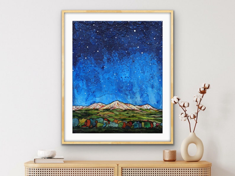 Colorado's North Fork Valley Under A Starry Night Unframed Fine Art Print on Paper by Paonia, CO Artist Robin Arthur Various Size Choices image 3