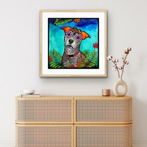 Sugar Skull Pit Bull Art Day of the Dead or Dia de los Muertos Style Art Print for Dog Lovers image 6