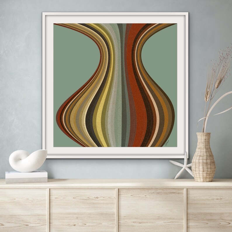 Mid Century Danish Modern Abstract Wall Art in Sizes up to - Etsy